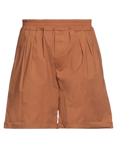 Mood One Mood_one Man Shorts & Bermuda Shorts Tan Size 36 Cotton, Elastane In Brown