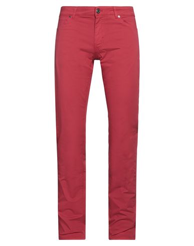 Pt Torino Man Pants Red Size 35 Cotton, Elastane