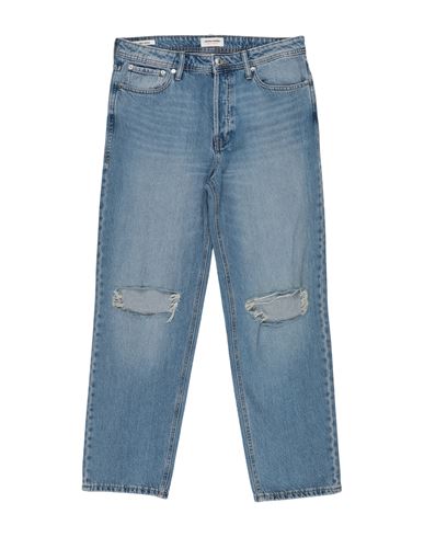 Shop Jack & Jones Man Denim Pants Blue Size 32w-32l Cotton