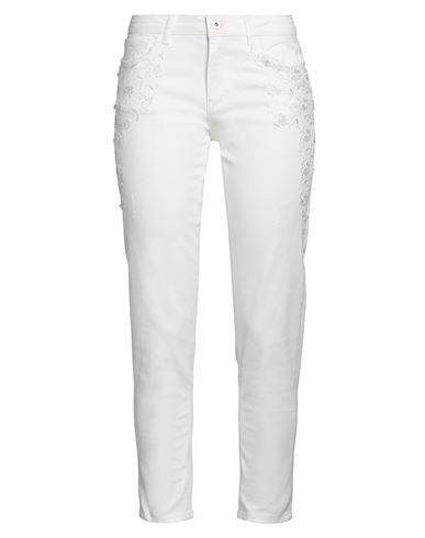Twinset Woman Jeans White Size 30 Cotton, Elastane