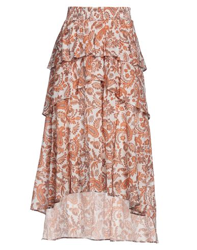 Shop Maje Woman Midi Skirt Orange Size 10 Cotton