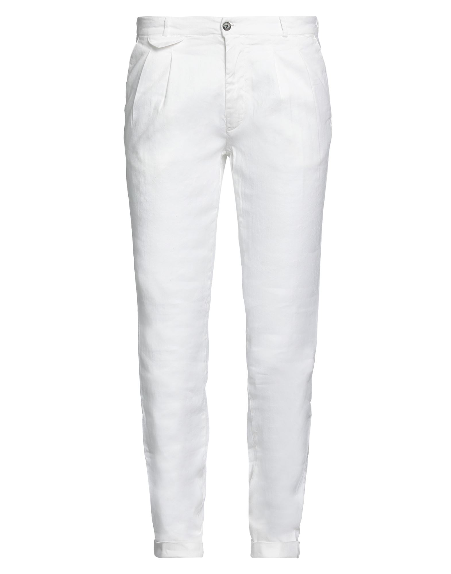 Mason's Man Pants White Size 38 Linen, Cotton, Elastane In White