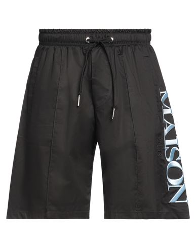 Maison 9 Paris Man Shorts & Bermuda Shorts Black Size L Cotton, Elastane