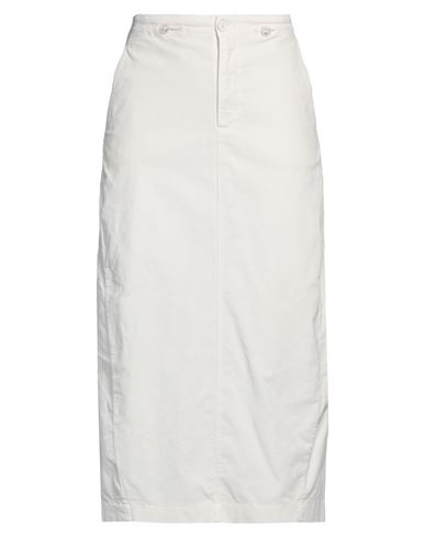 European Culture Woman Midi Skirt Ivory Size S Cotton, Modal, Elastane, Lycra In White