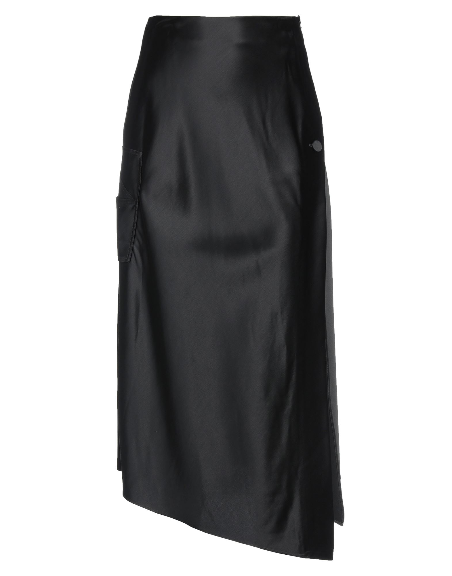 Off-white Woman Midi Skirt Black Size 8 Viscose, Virgin Wool