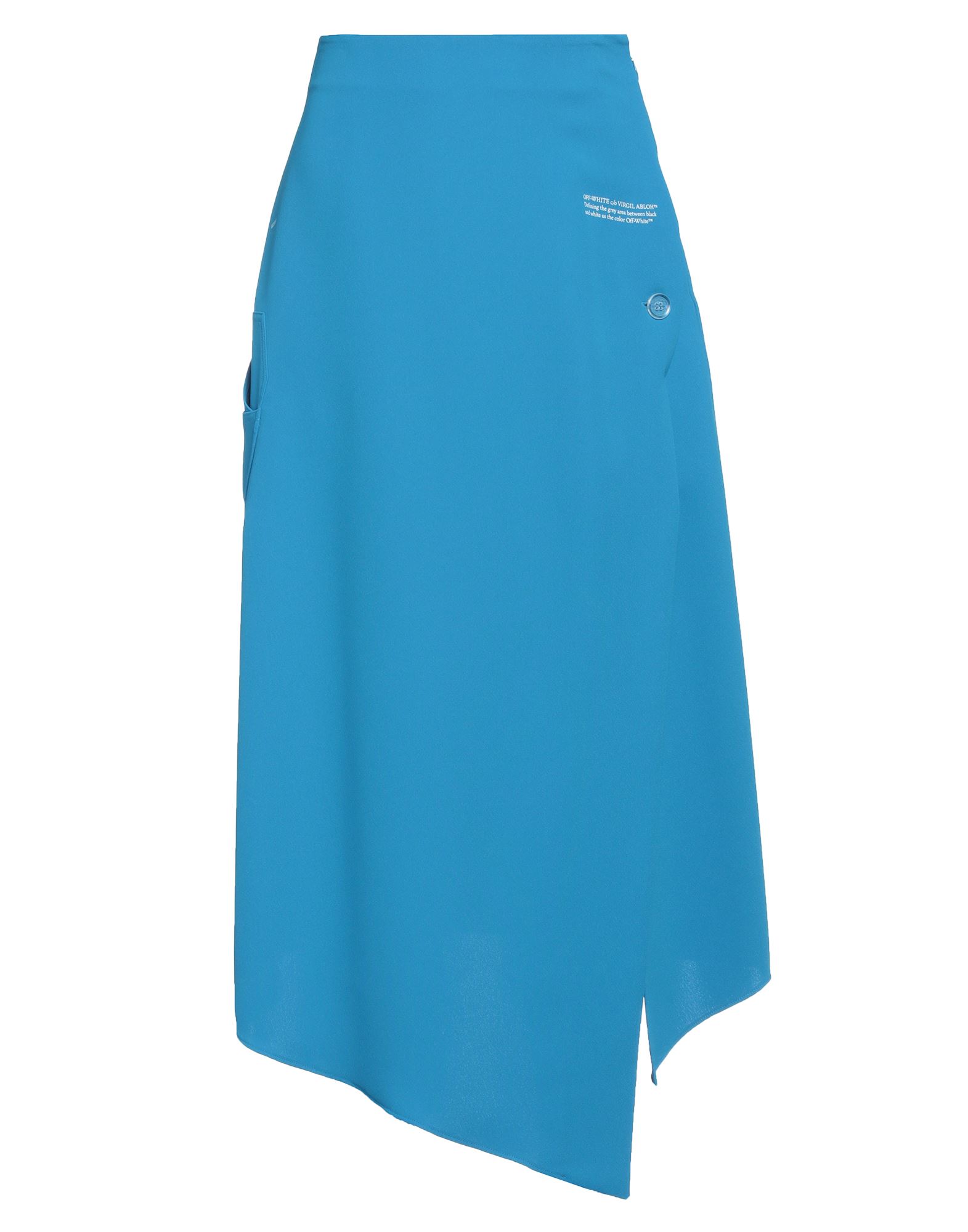 Off-white Woman Midi Skirt Azure Size 2 Polyester In Blue