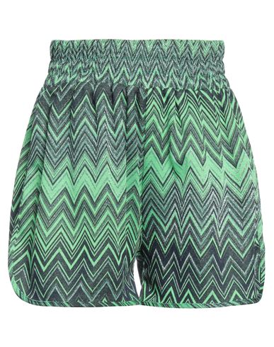 Shop Changit Woman Shorts & Bermuda Shorts Green Size 8 Polyester, Viscose, Polyamide, Elastane