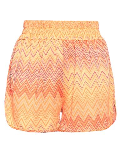 Shop Changit Woman Shorts & Bermuda Shorts Orange Size 8 Polyester, Viscose, Polyamide, Elastane