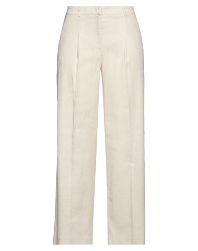 Cambio Woman Pants Cream Size 8 Linen, Cotton, Elastane In White