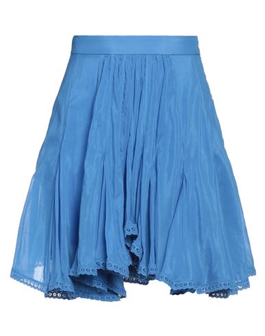 Isabel Marant Woman Mini Skirt Azure Size 10 Cotton, Silk In Blue