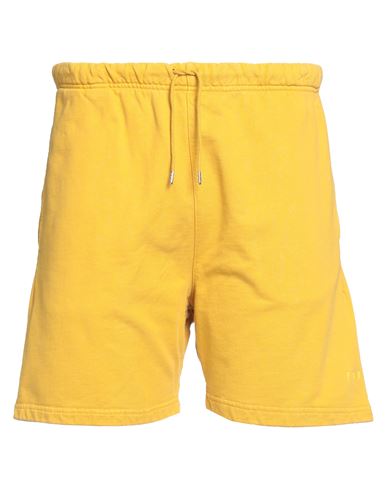 Paura Man Shorts & Bermuda Shorts Mustard Size L Cotton In Yellow