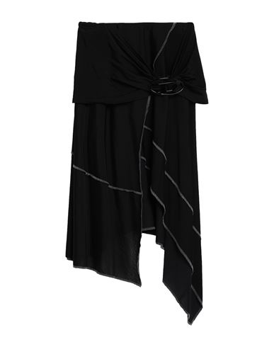Diesel Woman Midi Skirt Black Size M Viscose, Cotton