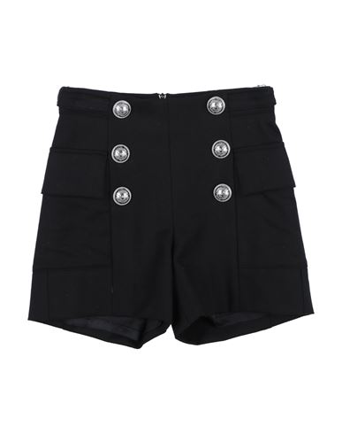 Shop Balmain Toddler Girl Shorts & Bermuda Shorts Black Size 6 Virgin Wool, Elastane