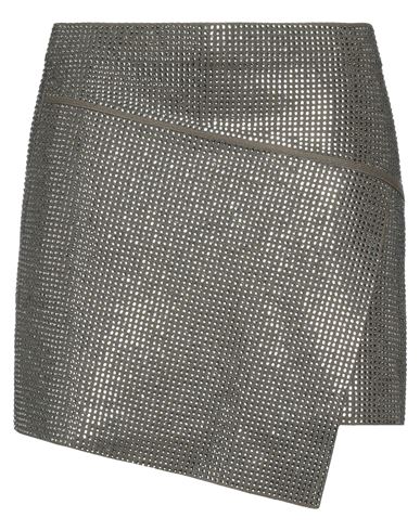 Andreädamo Andreādamo Woman Mini Skirt Khaki Size M Viscose, Glass, Polyester, Polyamide, Aluminum In Beige