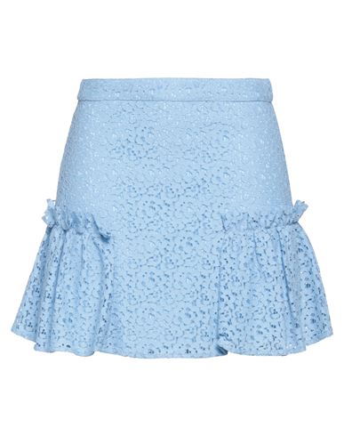 Shop Amen Woman Mini Skirt Azure Size 6 Cotton, Polyamide In Blue