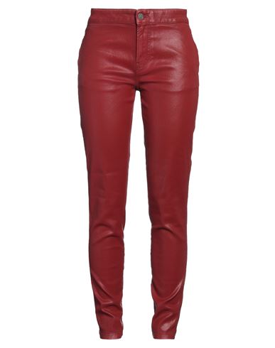 Diesel Woman Pants Rust Size 29 Cotton, Polyester, Elastane In Red