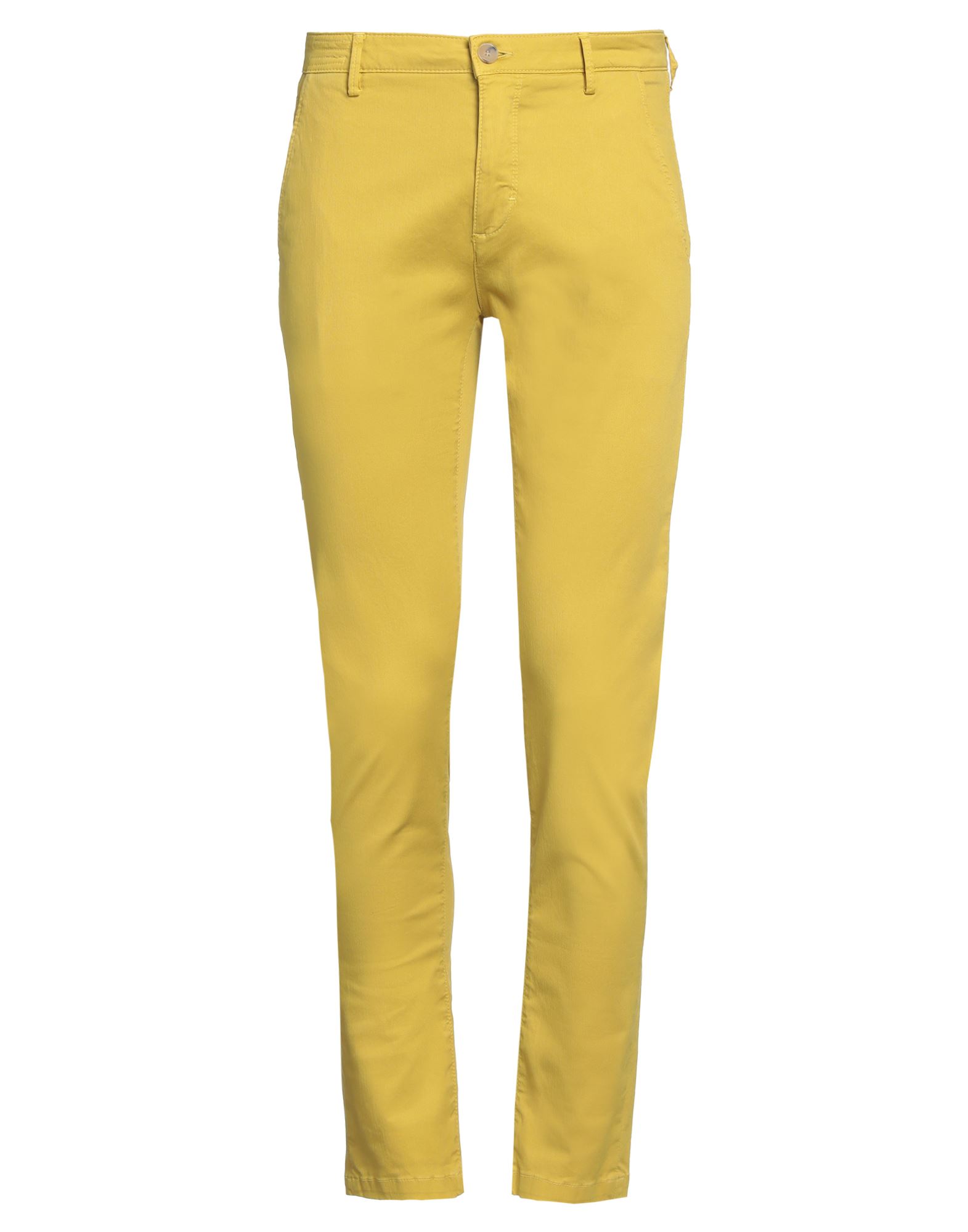 YAN SIMMON YAN SIMMON MAN PANTS YELLOW SIZE 30 COTTON, ELASTANE