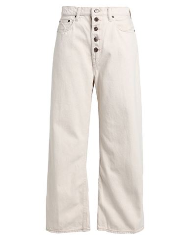 Polo Ralph Lauren Wide-leg Cropped Jean Woman Denim Pants Beige Size 30 Cotton