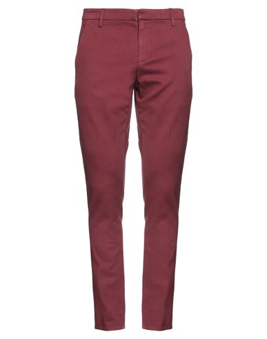 Dondup Man Pants Burgundy Size 33 Cotton, Elastane In Red