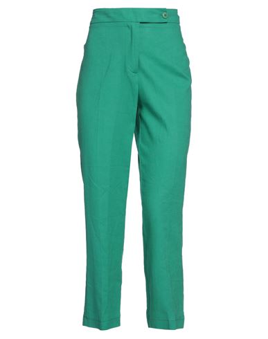 Materica Woman Pants Light Green Size 4 Linen, Viscose