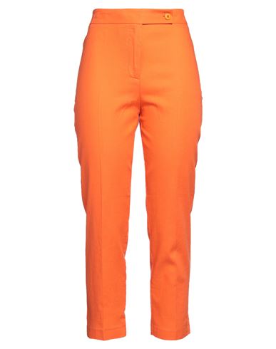 Materica Woman Pants Orange Size 8 Linen, Viscose