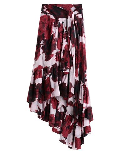 Alexandre Vauthier Woman Midi Skirt Burgundy Size 8 Cotton In Red