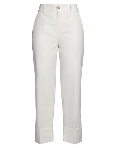 Liu •jo Woman Pants Ivory Size 10 Cotton, Polyester, Viscose In White