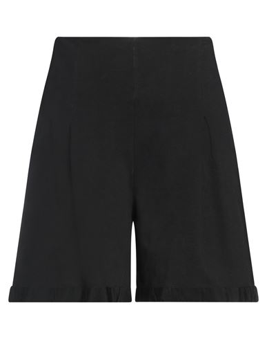 Alessia Santi Woman Shorts & Bermuda Shorts Black Size 4 Cotton, Elastane