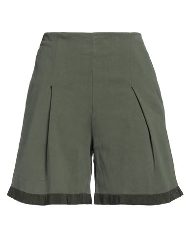 Alessia Santi Woman Shorts & Bermuda Shorts Military Green Size 0 Cotton, Elastane