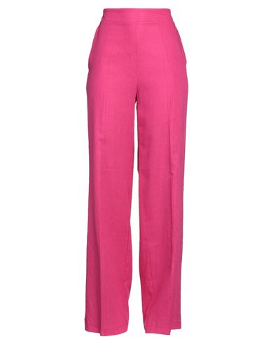 Materica Woman Pants Fuchsia Size 8 Linen, Viscose In Pink