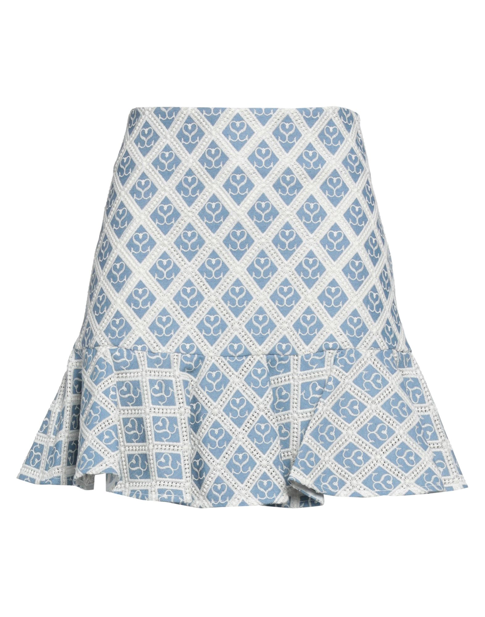 Sandro Woman Mini Skirt Light Blue Size 2 Cotton
