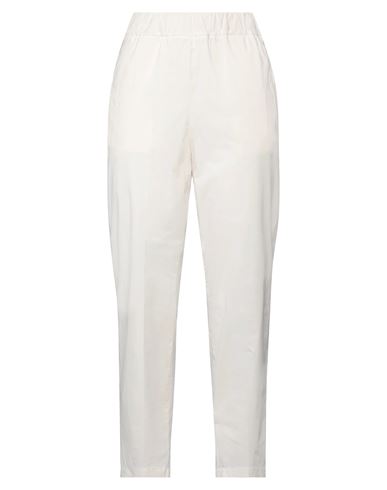 Alessia Santi Woman Pants Cream Size 6 Cotton, Elastane In White
