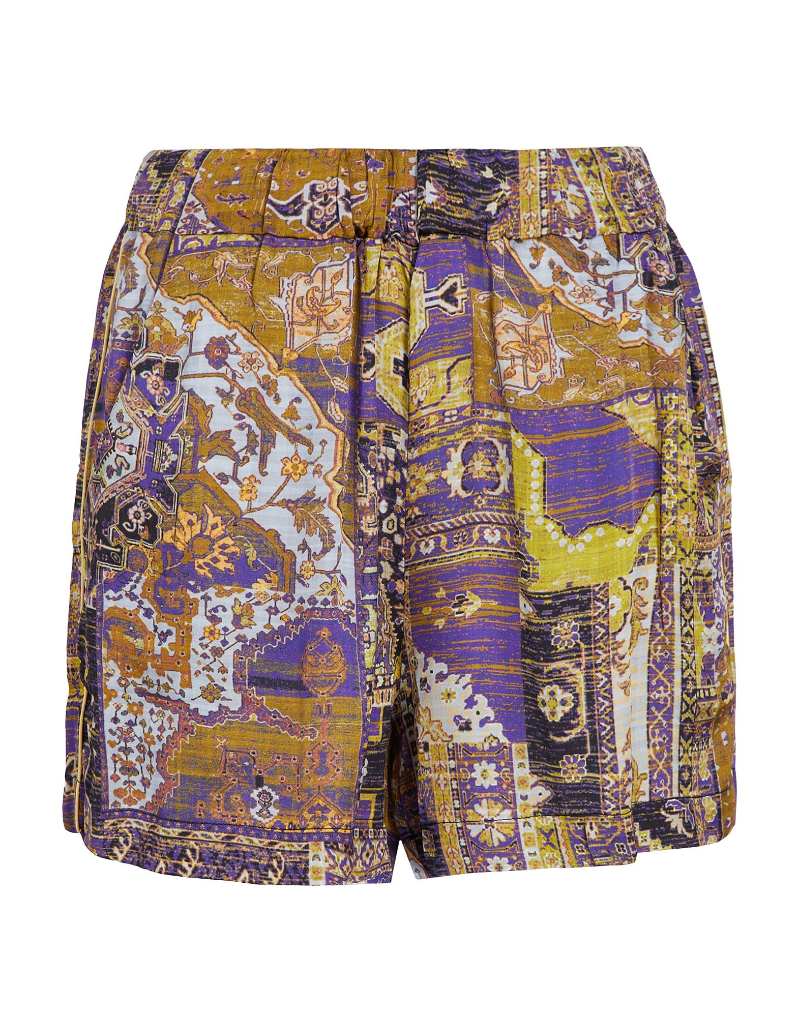 8 By Yoox Printed Viscose Shorts Woman Shorts & Bermuda Shorts Purple Size 6 Viscose