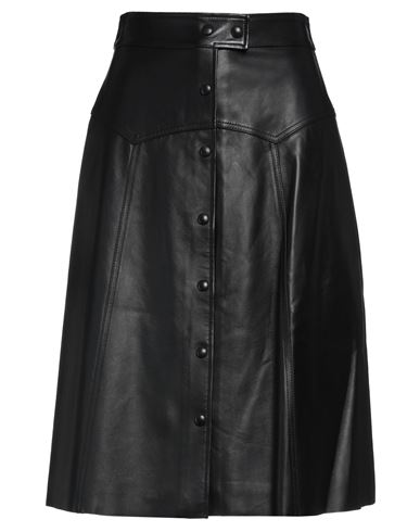 Belstaff Woman Midi Skirt Black Size 2 Lambskin