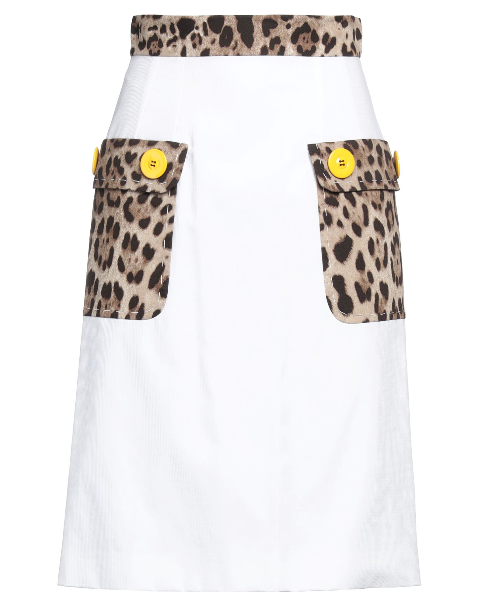 Dolce & Gabbana Woman Midi Skirt White Size 0 Cotton, Elastane