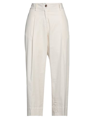 Shop Alessia Santi Woman Pants Ivory Size 10 Cotton, Elastane In White