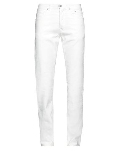 Siviglia Man Jeans White Size 28 Cotton, Linen