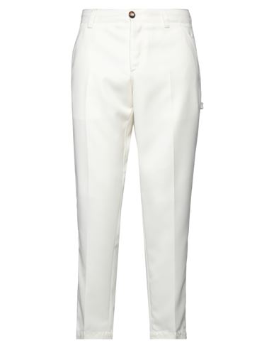 Pt Torino Man Pants Ivory Size 36 Polyester, Virgin Wool In White