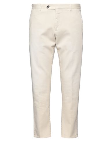 Pt Torino Man Denim Pants Ivory Size 34 Cotton, Elastane In White