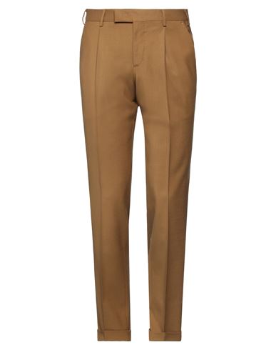 Pt Torino Man Pants Camel Size 36 Virgin Wool, Elastane In Beige
