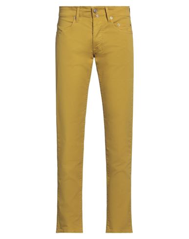 Siviglia Man Pants Sage Green Size 34 Cotton, Elastane In Yellow