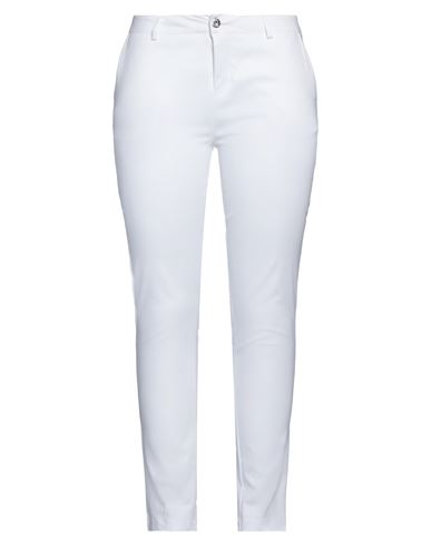 Cafènoir Woman Pants White Size 12 Viscose, Nylon, Elastane