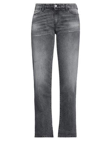 Emporio Armani Woman Jeans Lead Size 31 Cotton, Viscose, Metallic Fiber In Grey