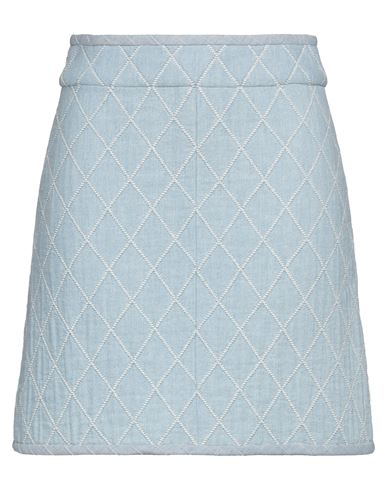 Sandro Woman Mini Skirt Blue Size 10 Cotton, Polyester, Polyamide