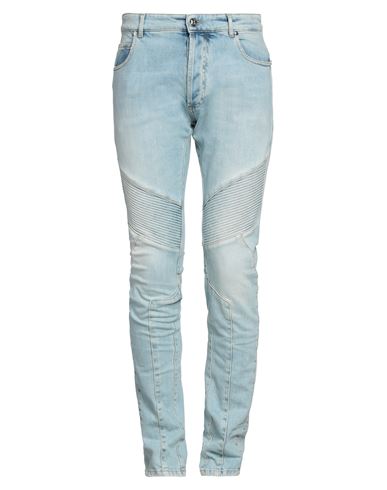 Balmain Man Jeans Blue Size 29 Cotton, Elastane