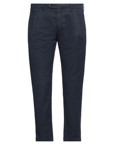 Shop Yan Simmon Man Pants Navy Blue Size 38 Cotton, Linen, Elastane