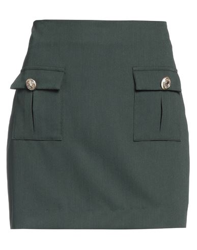 Vicolo Woman Mini Skirt Green Size M Polyester, Viscose, Elastane