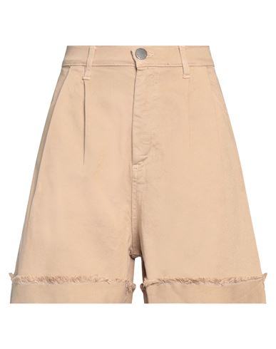 Federica Tosi Woman Shorts & Bermuda Shorts Sand Size 27 Cotton, Elastane In Beige