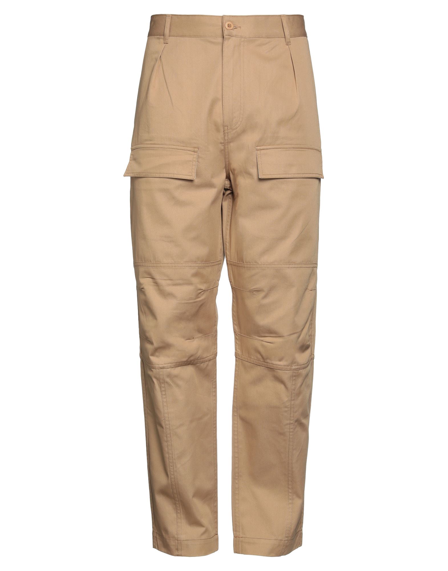 Maison Kitsuné Man Pants Camel Size 32 Cotton In Beige