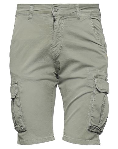 Shop Displaj Man Shorts & Bermuda Shorts Military Green Size 28 Cotton, Elastane